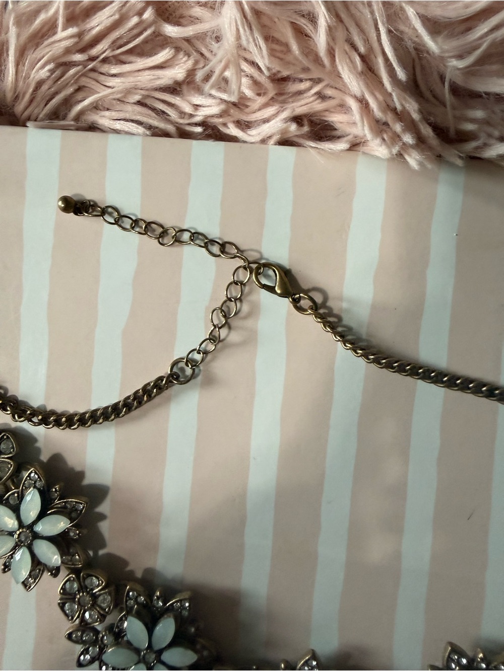 Floral Statement Necklace with Blue Flowers - Picture 3 of 4